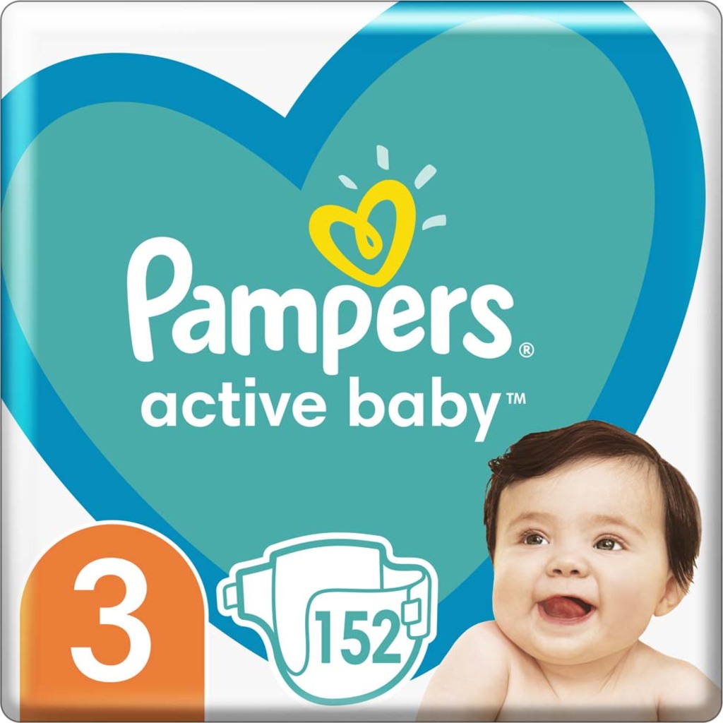 PAMPERS Active Baby Pleny jednorázové 3 (6-10 kg) 152 ks - MEGA PACK