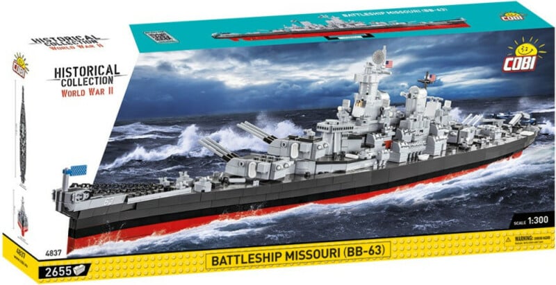 Cobi II WW Battleship Missouri BB-63, 1:300, 2655 k