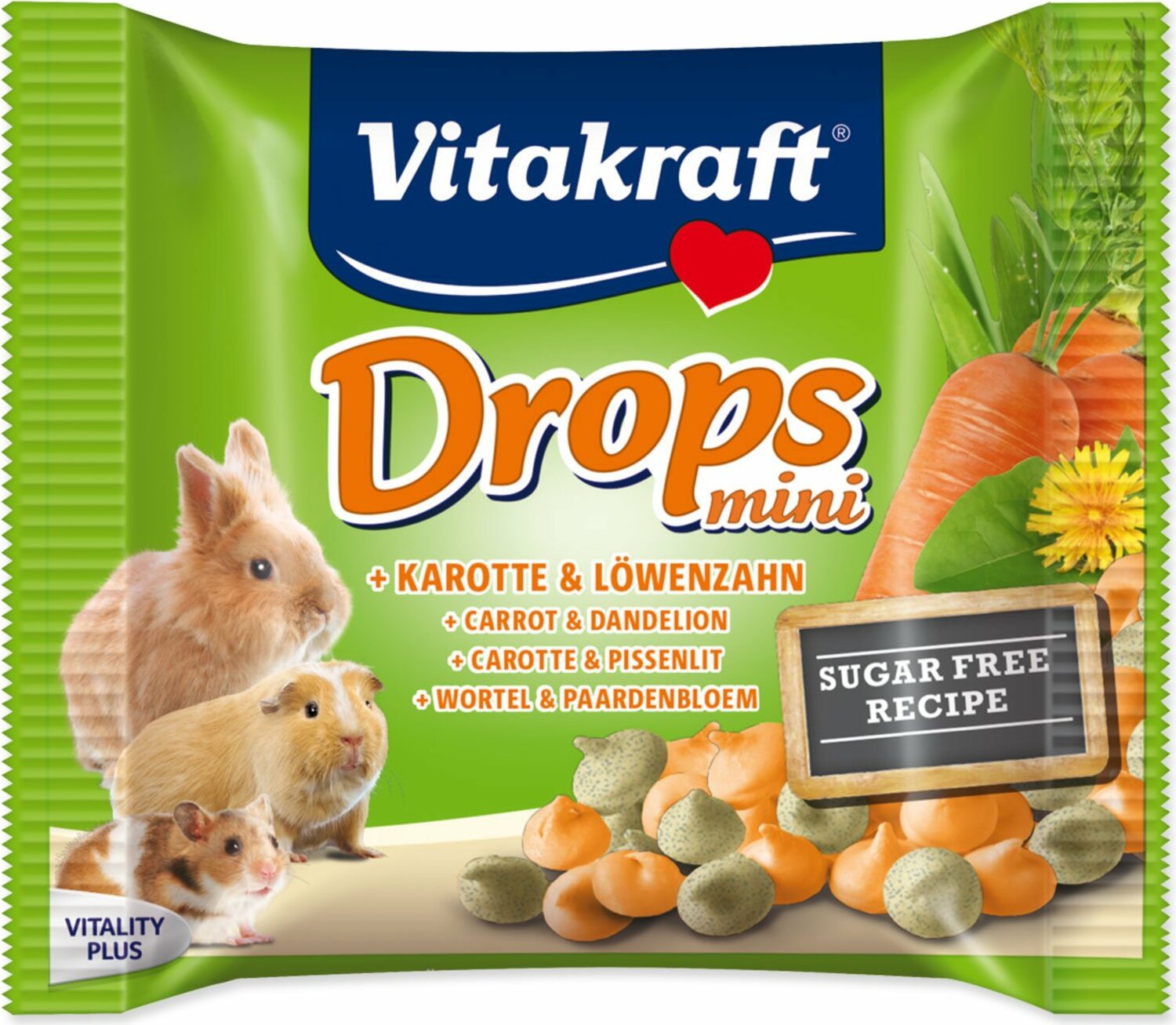 Pochoutka Vitakraft Happy králík, s mrkví, dropsy 40g