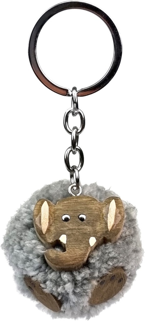 2Dětské hračky Dřevěný klíčenka s plyšovým slonem