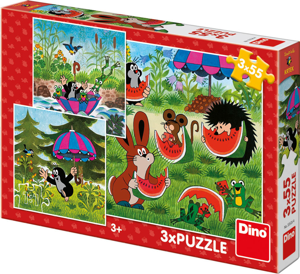 Dino Krtek 3x55 Puzzle