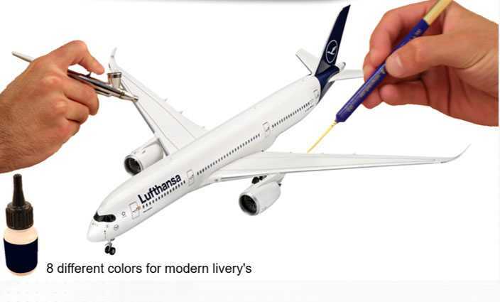 Sada barev Aqua Color 36203 - Modern Airliner (8 x 17ml)