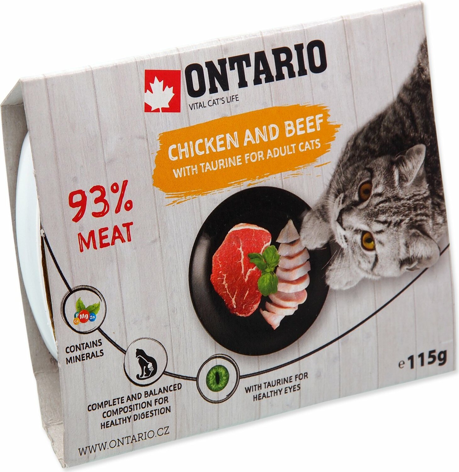Vanička Ontario kuře s hovězím a taurinem 115g