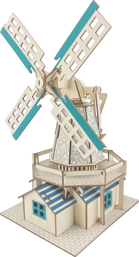 Woodcraft Dřevěné 3D puzzle Holandský větrný mlýn