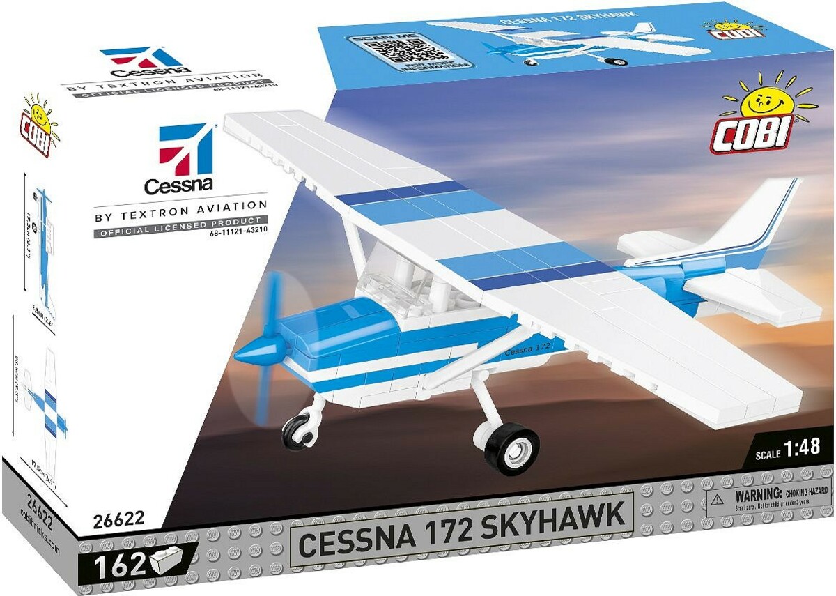 Cobi Cessna 172 Skyhawk-white-blue, 1:48, 162 k