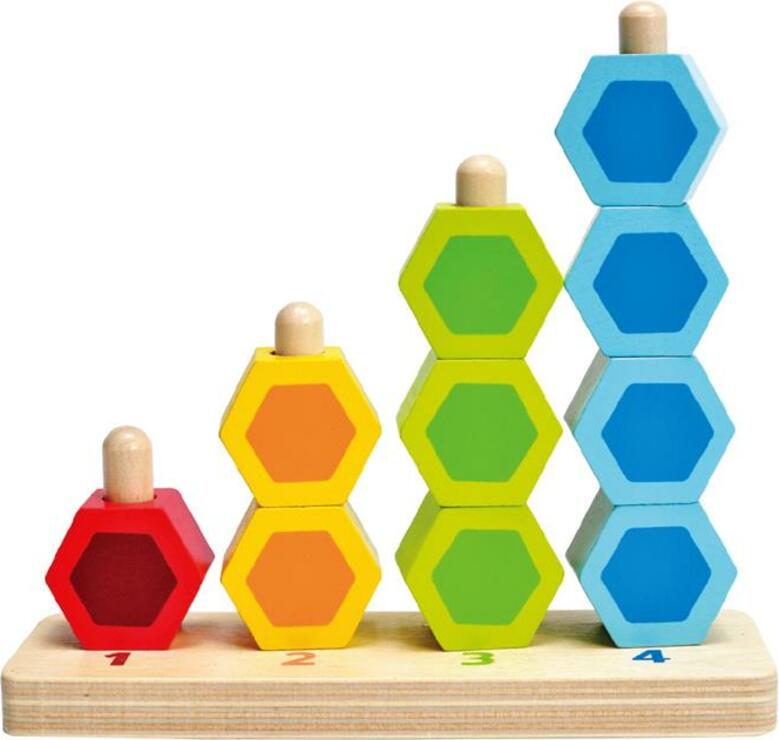 Hape Navlékací barevné šestiboké tvary