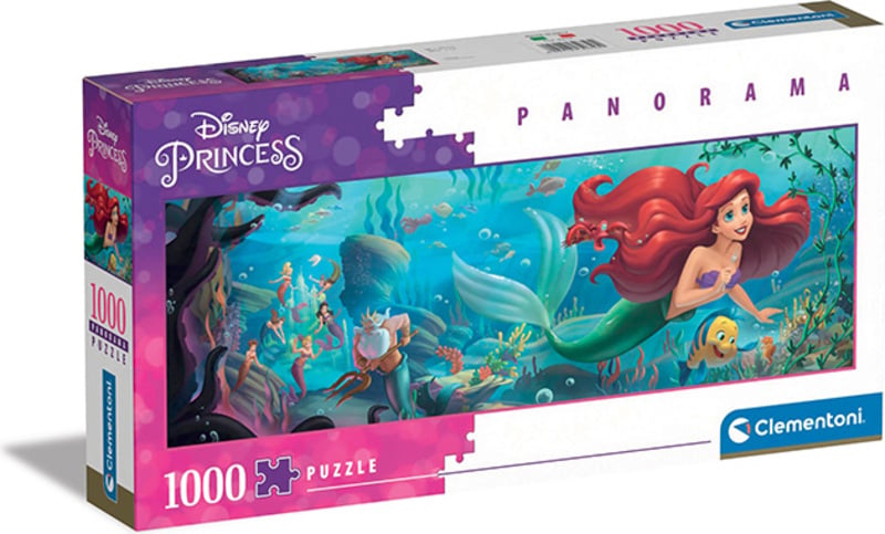 Clementoni - Puzzle Panorama 1000 Disney Malá mořská víla