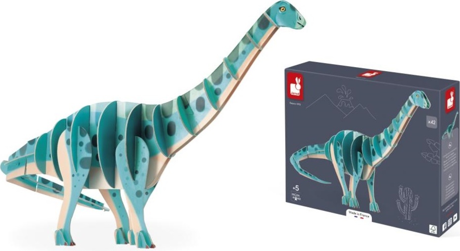 Janod Dřevěné 3D puzzle Dinosaurus Diplodocus Dino 42 ks
