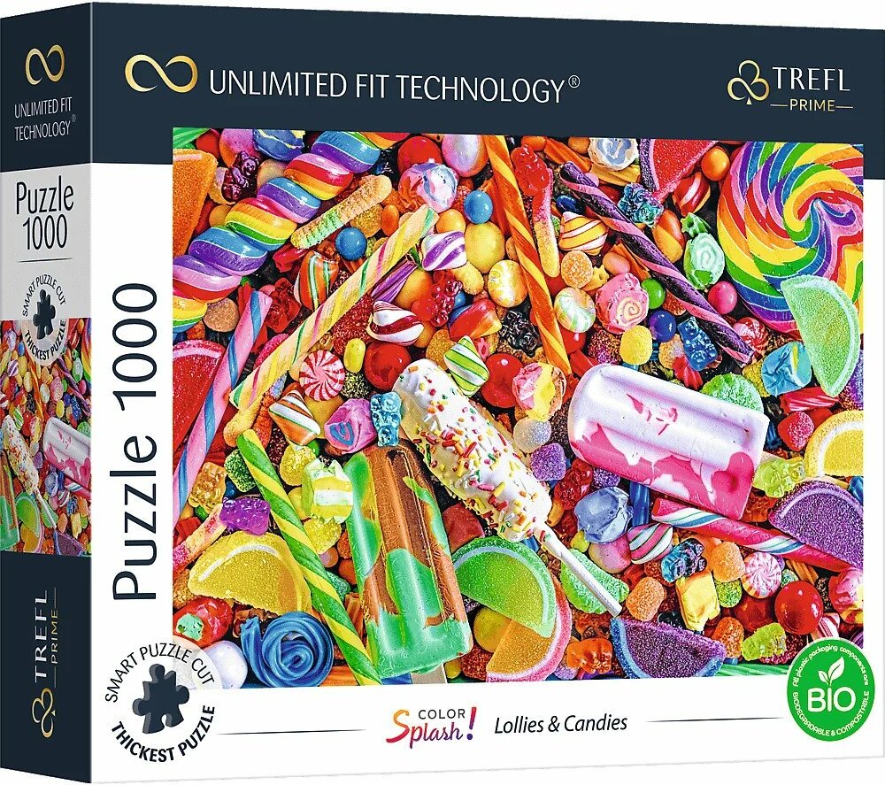 Trefl Prime puzzle 1000 UFT - Barevné šplechy: Nanuky a bonbóny