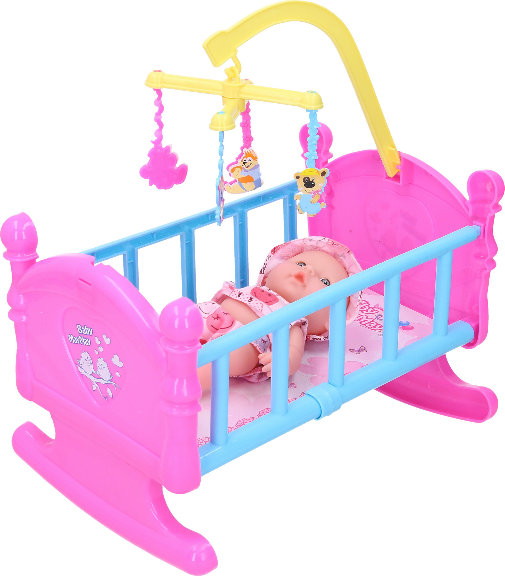 Babyflasche Set Dollhouse Zubehör für Puppen Plastic Cradle Bed 