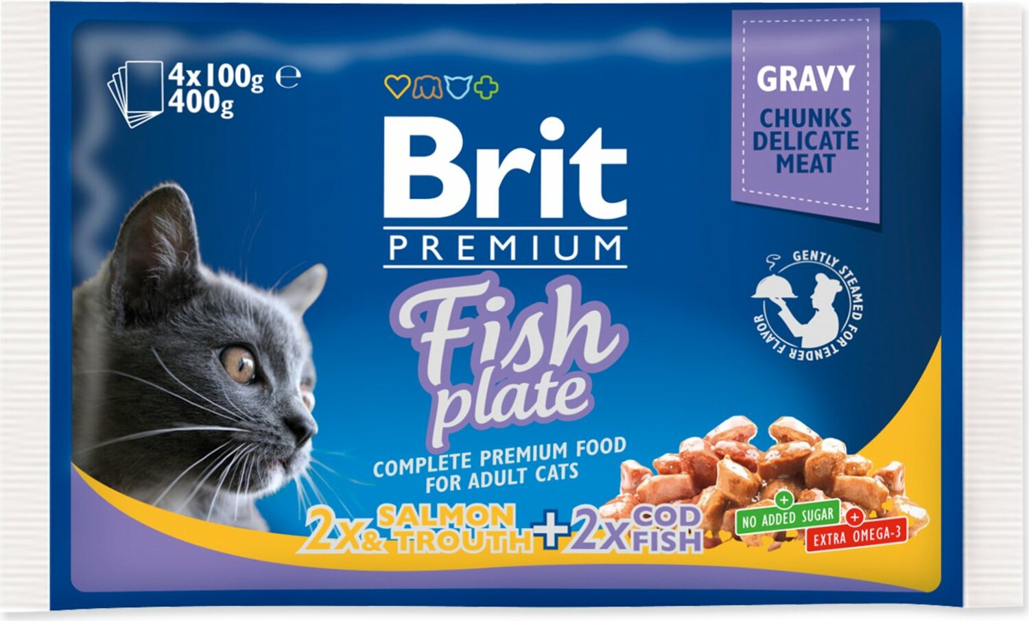 Kapsička Brit Premium Cat Family Plate v omáčce Multi 400g (4x100g)