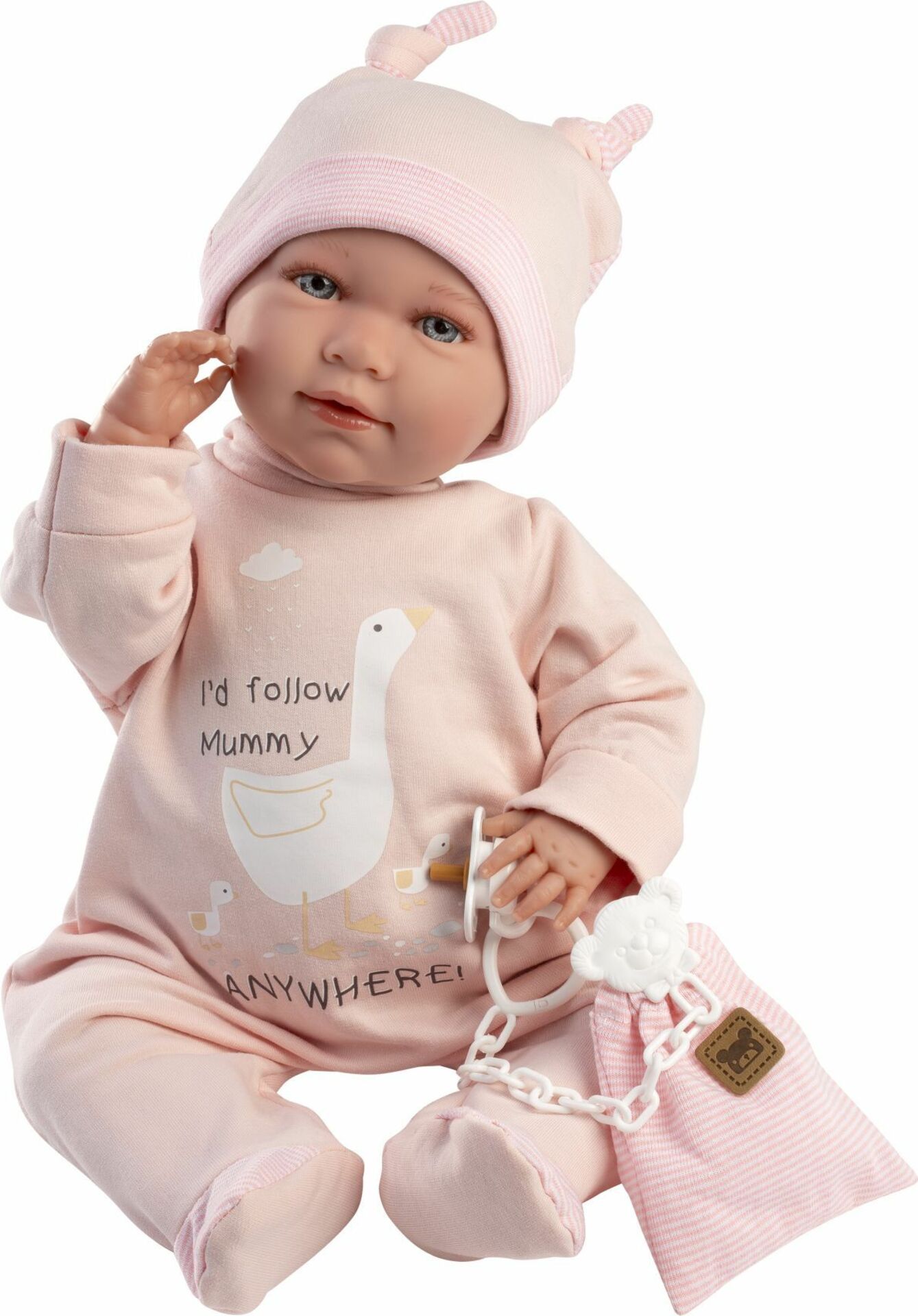Llorens 74108 NEW BORN - realistická panenka miminko se zvuky a měkkým látkovým tělem - 42