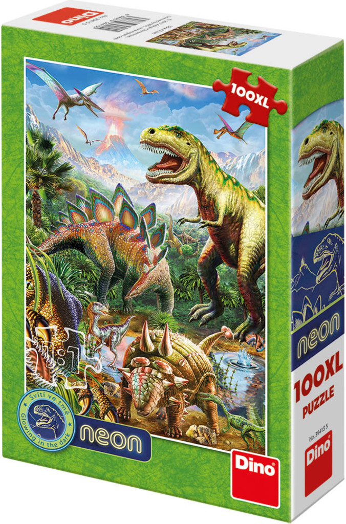 Dino svět dinosoaurov 100XL neon Puzzle