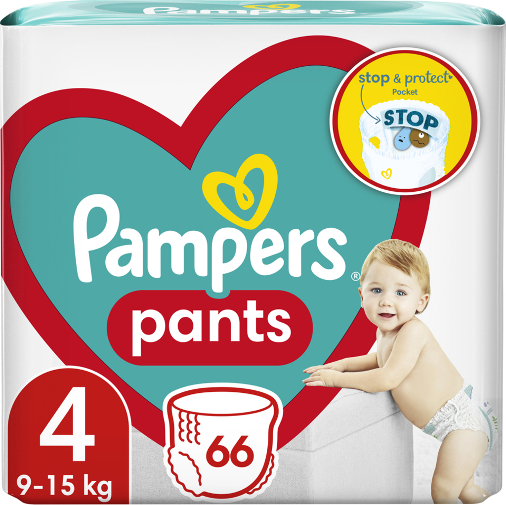 PAMPERS Plenky kalhotkové Active Baby Pants vel. L 4 (66 ks) 9-15 kg