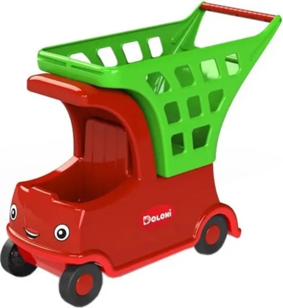 DOLONI Dětské auto s košíkem zeleno-červené