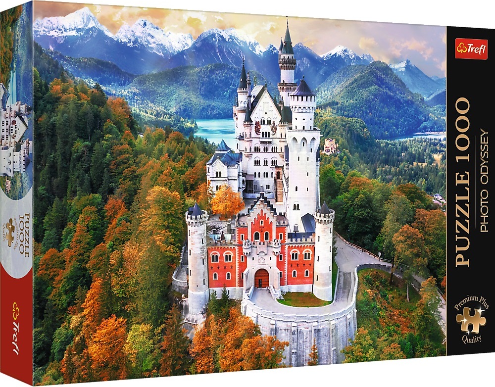 Trefl Puzzle 1000 Premium Plus - Foto Odysea: Zámek Neuschwanstein, Německo