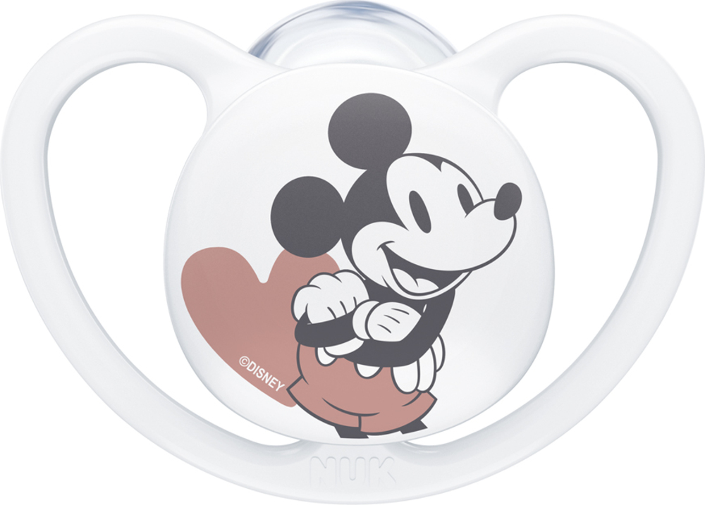 NUK Dudlík Space Disney Mickey v boxu, bílý 6-18m