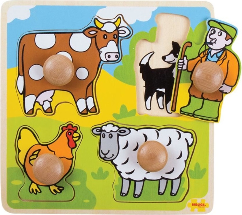 Bigjigs Toys Vkládací edukativní puzzle farma