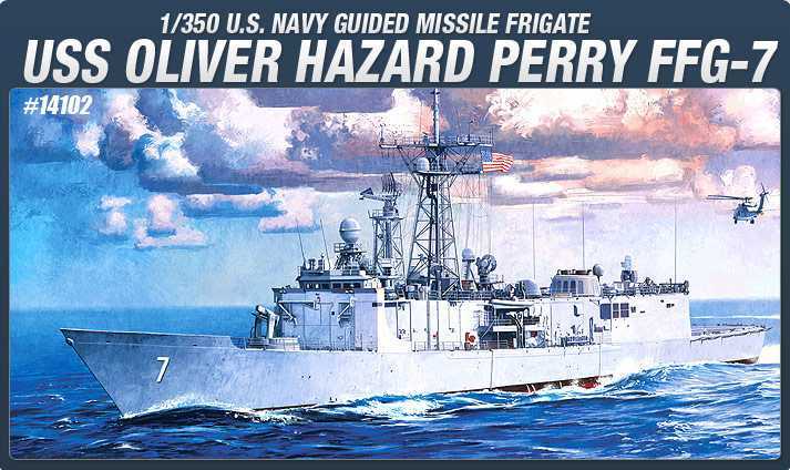Model Kit loď 14102 - USS OLIVIER HAZARD PERRY FFG-7 (1: 350)