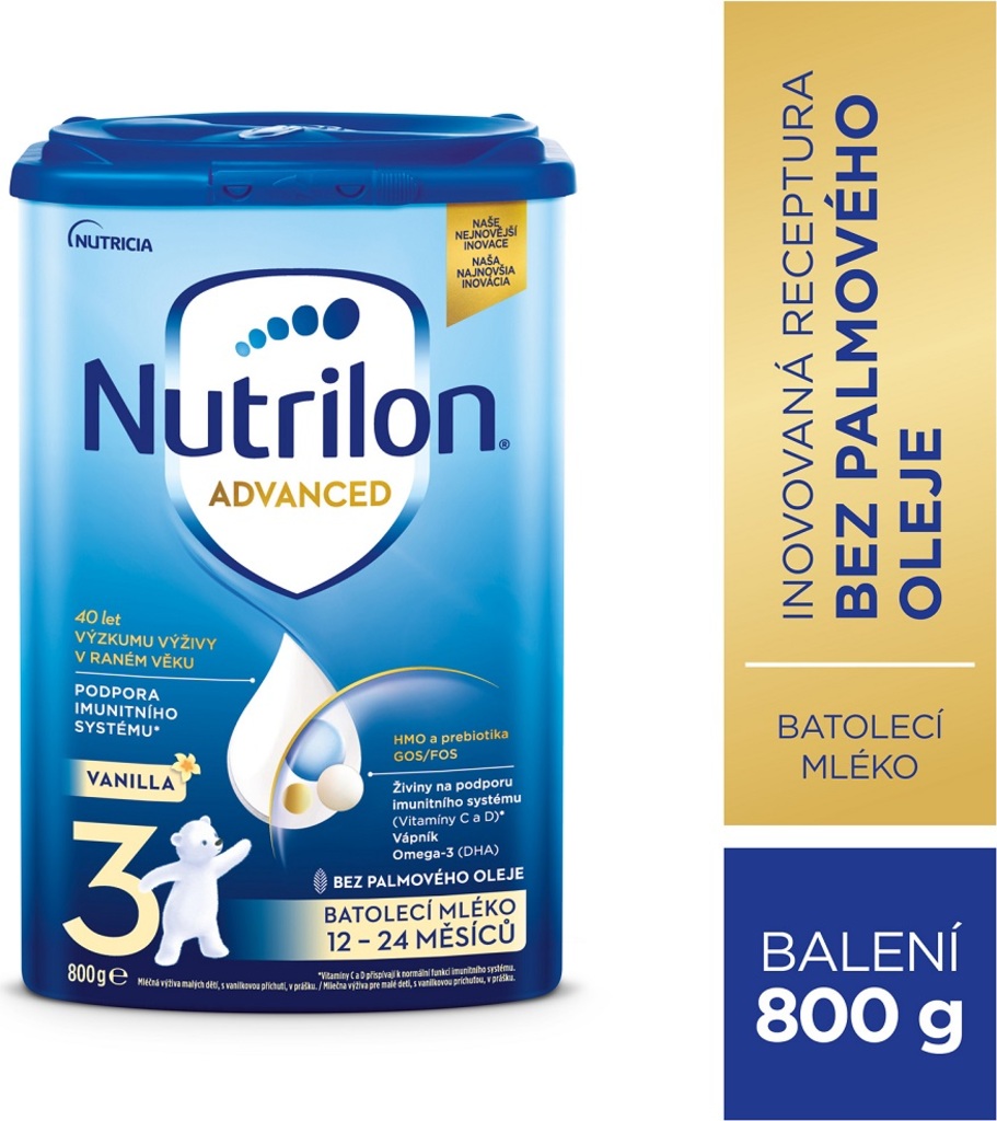 NUTRILON 3 Vanilla batolecí mléko 800 g, 12+
