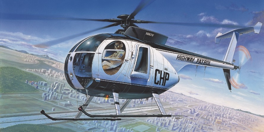Model Kit vrtulník 12249 - HUGHES 500D POLICE HELICOPTER (1:48)