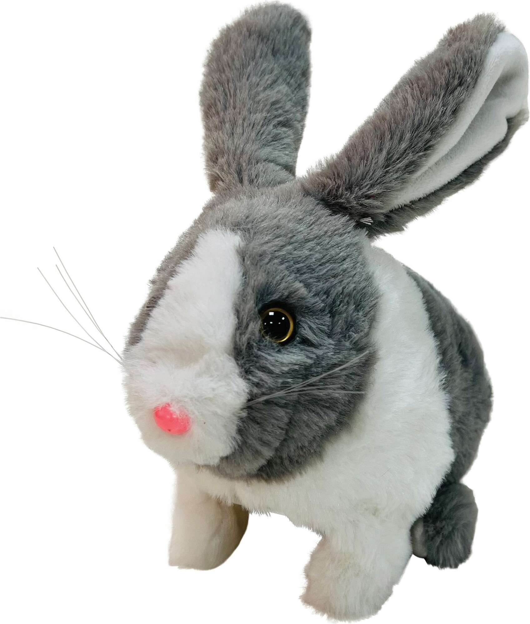 PLYŠÁKY - Interaktivní králík Ouško šedivý bez mrkvičky 24 cm
