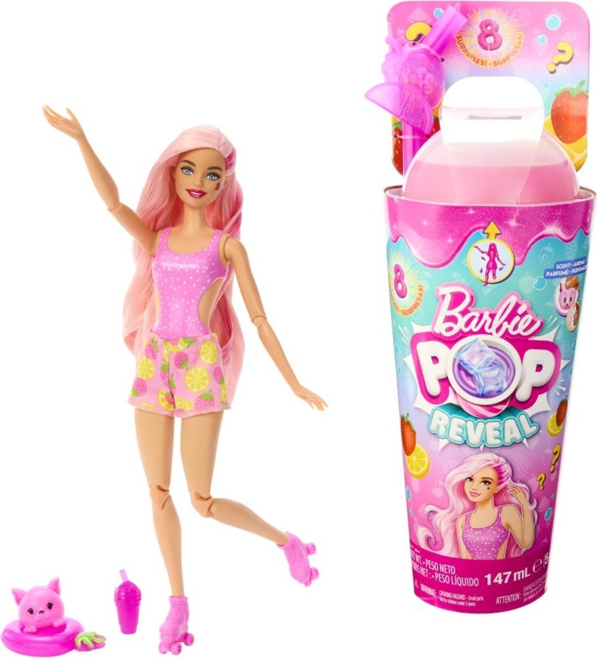Mattel Barbie Pop reveal barbie šťavnaté ovoce - jahodová limonáda