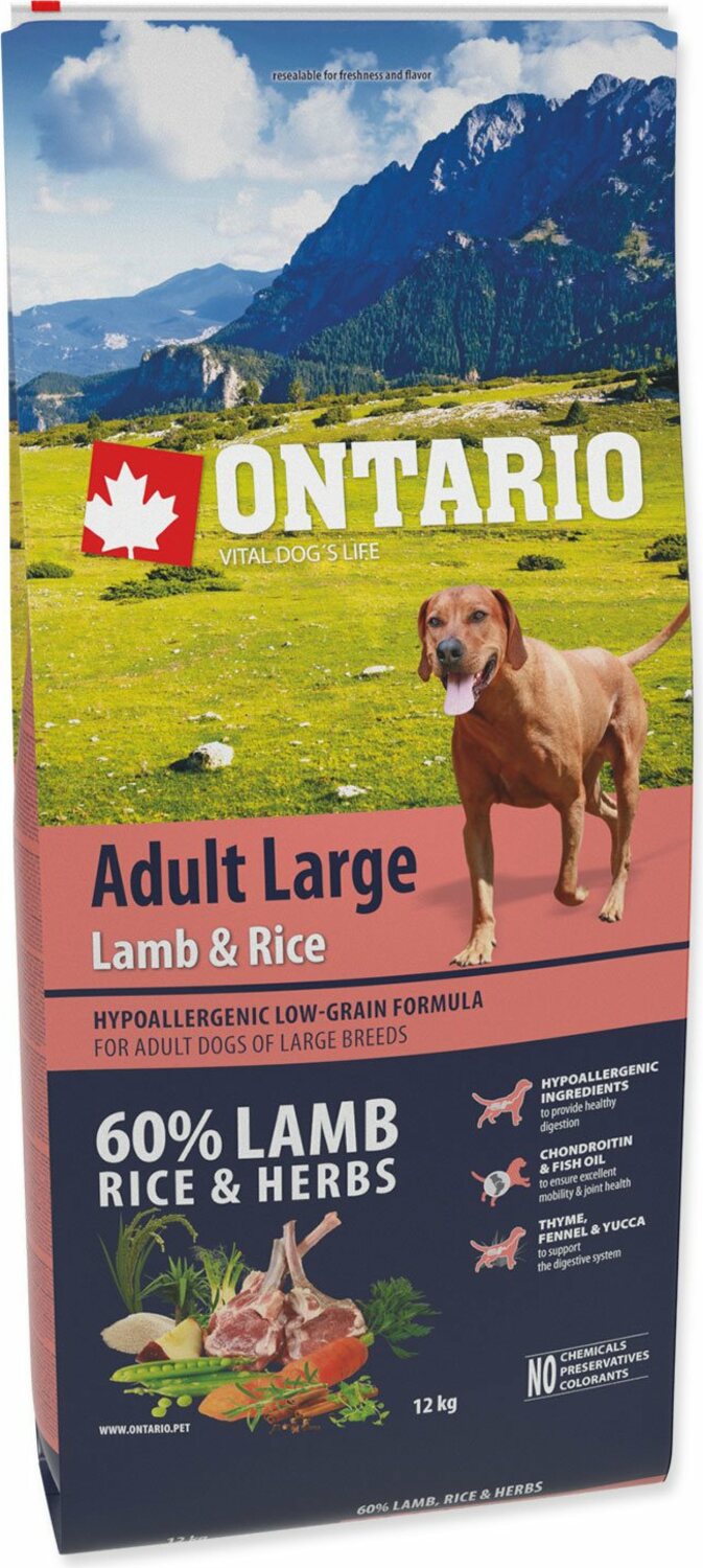 Krmivo Ontario Adult Large Lamb & Rice 12kg