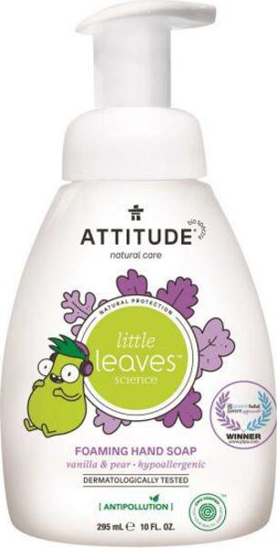 ATTITUDE Dětské pěnivé mýdlo na ruce Little Leaves s vůní vanilky a hrušky, 295 ml