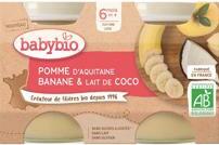 BABYBIO Jablko banán s kokosovým mlékem (2x 130 g) - ovocný příkrm