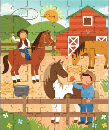 Petit Collage Puzzle v tubě Na ranči
