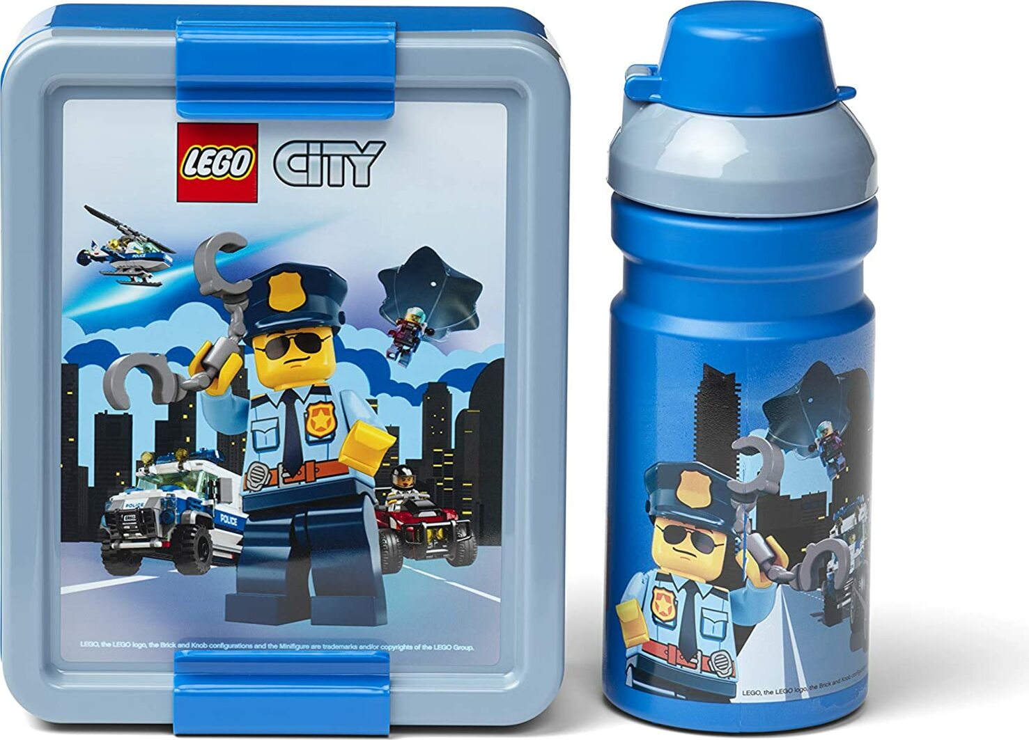 LEGO® City svačinový set (láhev a box) - modrá