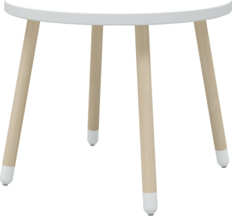 Flexa Dřevěný kulatý stůl pro děti bílý Dots