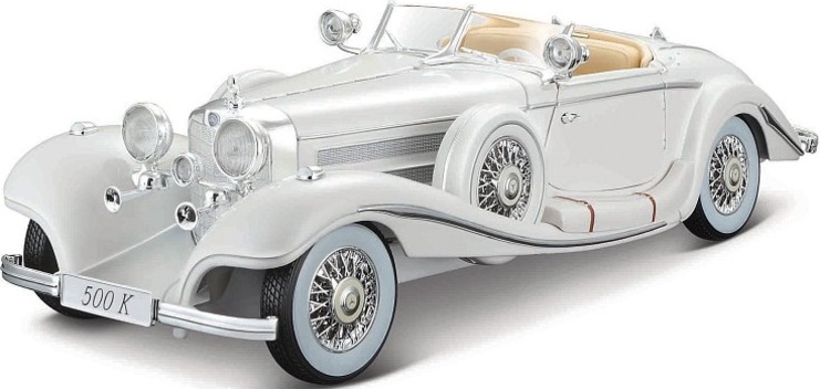 Maisto - 1936 Mercedes-Benz 500 K Typ Specialroadster, bílý, 1:18