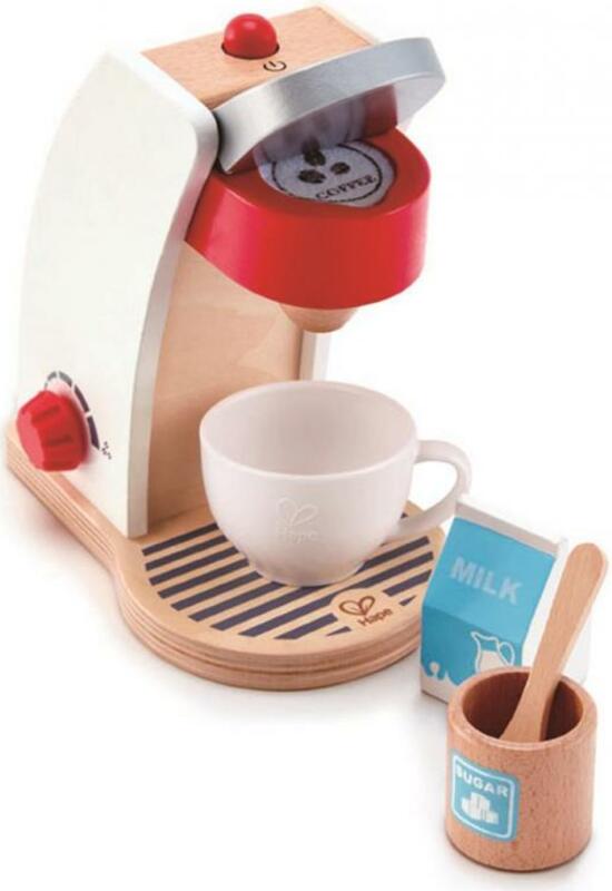 Küchenzubehör aus Holz Spielzeug Kaffemaschine Mixer Toaster 