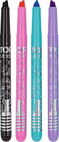 Fixy s dvojitou linkou Top Model, 4 barvy, černá, růžová, modrá, fialová