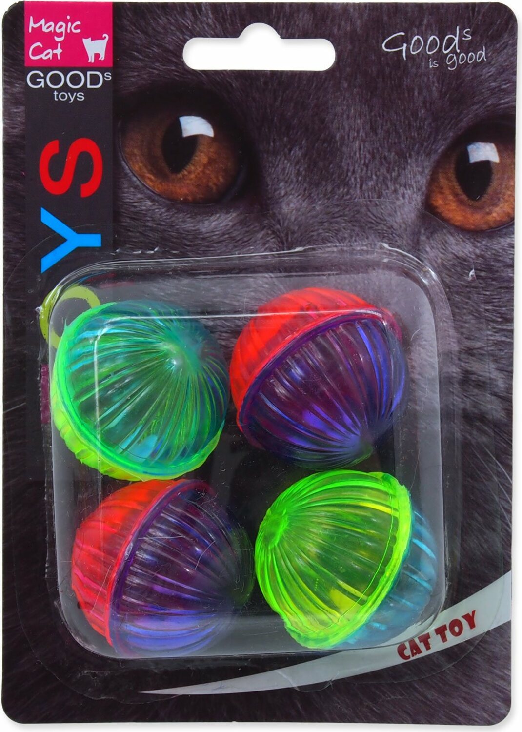 Hračka Magic Cat míček lesklý plast se zvukem 3,75cm 4ks