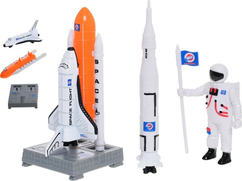 Space Xplorers astronauti s raketoplánem a doplňky