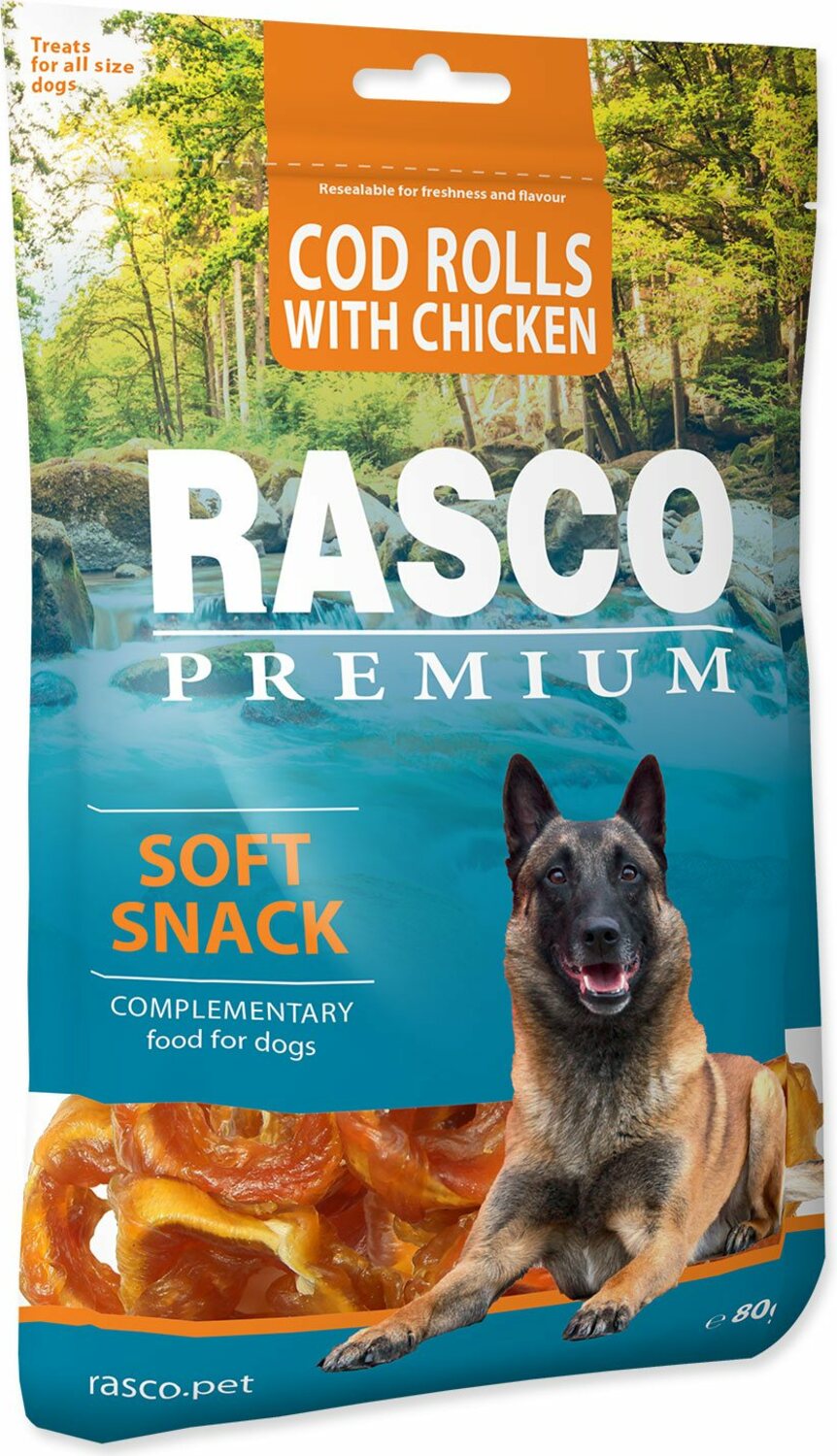 Pochoutka Rasco Premium treska obalená kuřecím, role 80g