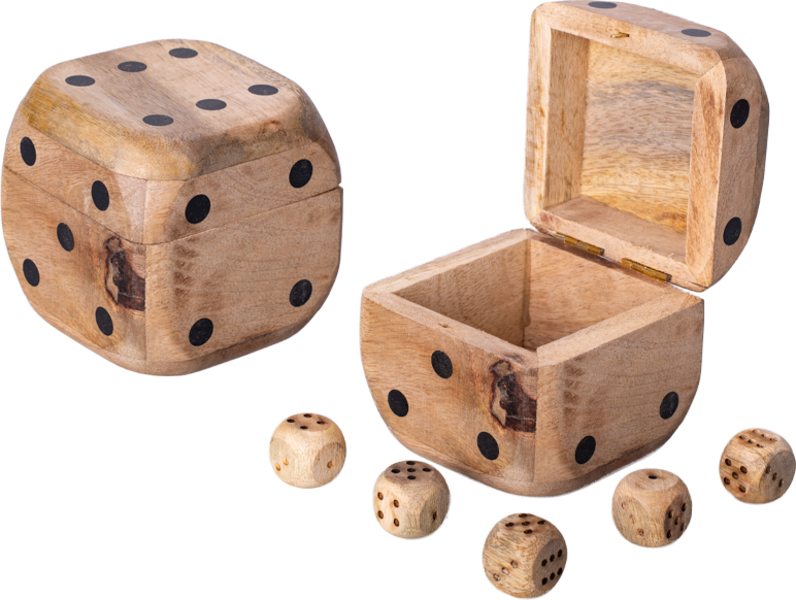 Dřevěný kostky 9x9cm s menšími 5 kostkami
