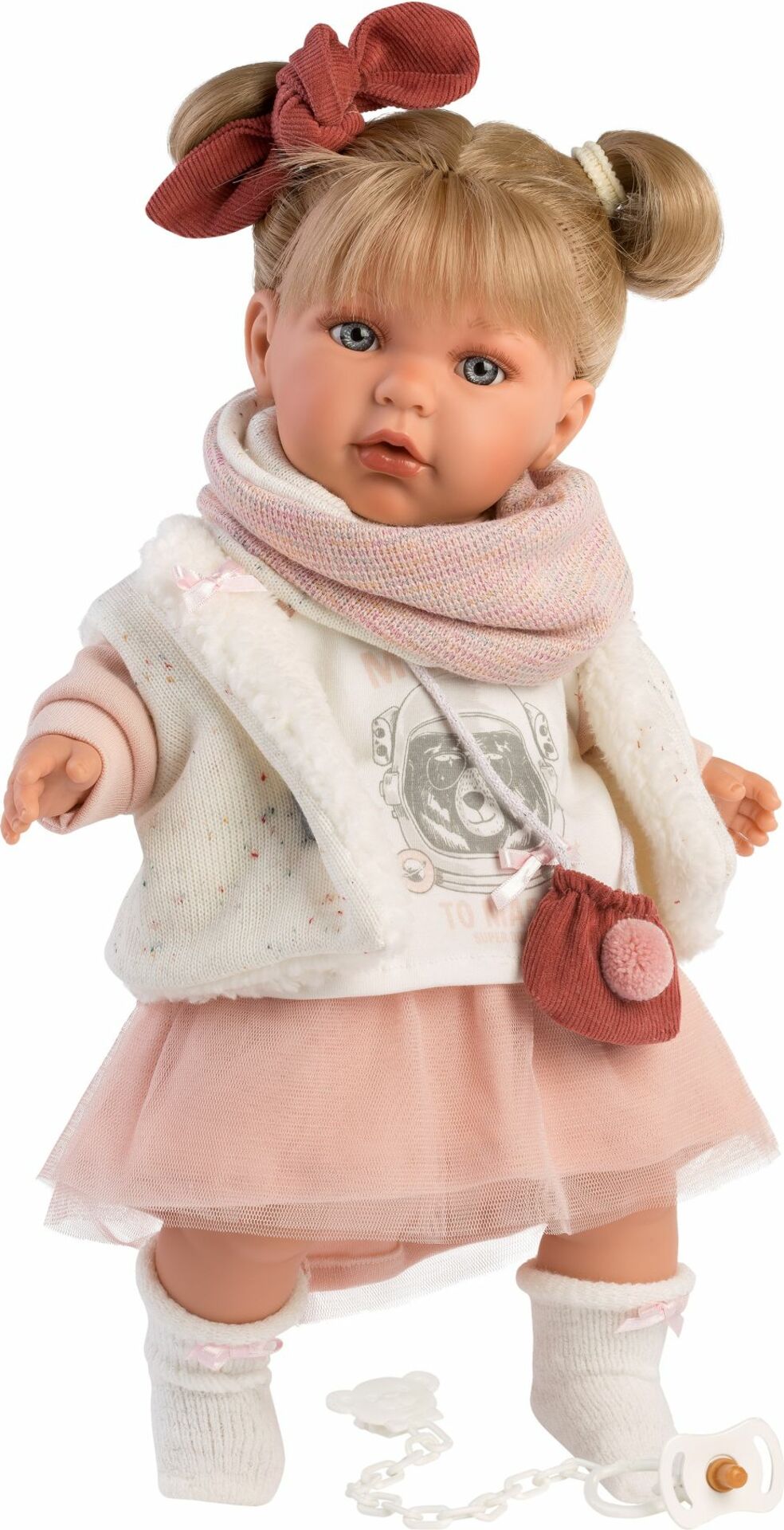 Llorens 42402 JULIA - realistická panenka miminko se zvukem a měkkým látkovým tělem 42 cm