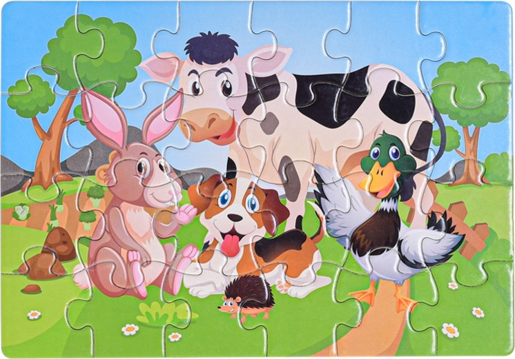 Puzzle dětské 25x17, 5cm zvířátka 24 dílků