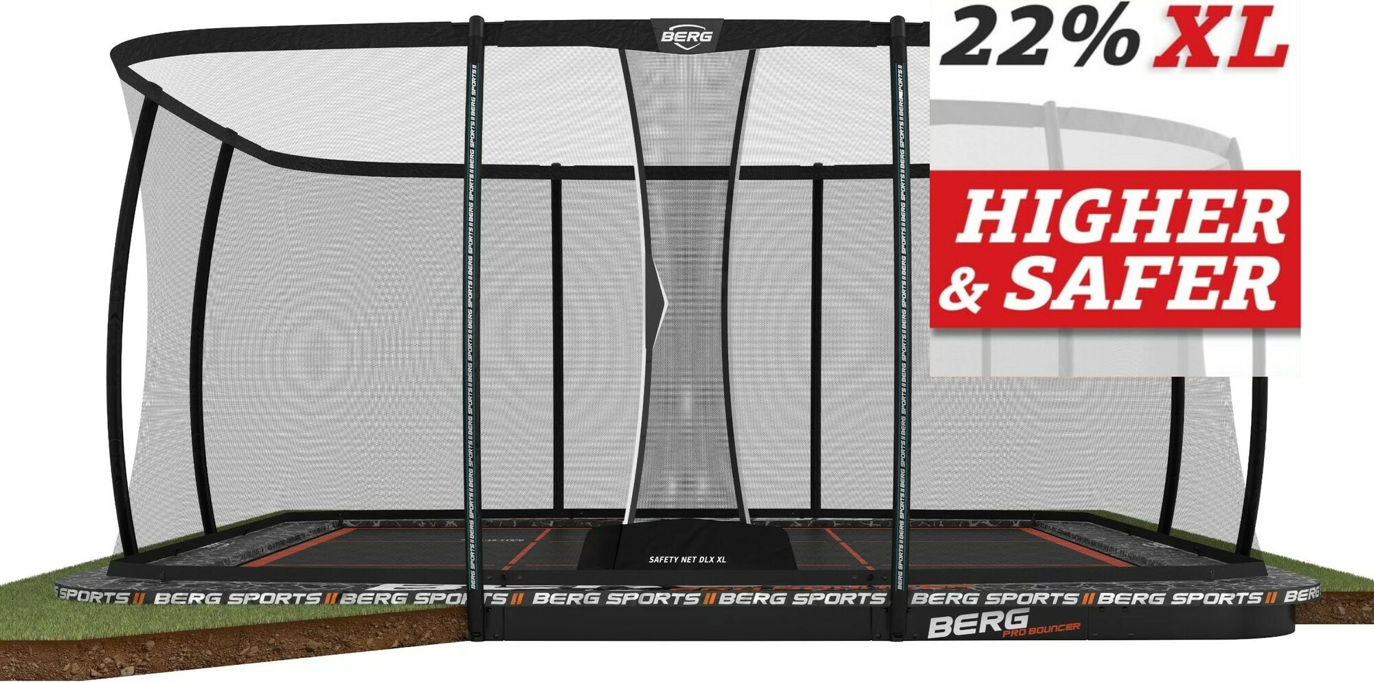 BERG Sport Ultim Pro Bouncer FlatGround 5x5 + ochranná síť DLX XL