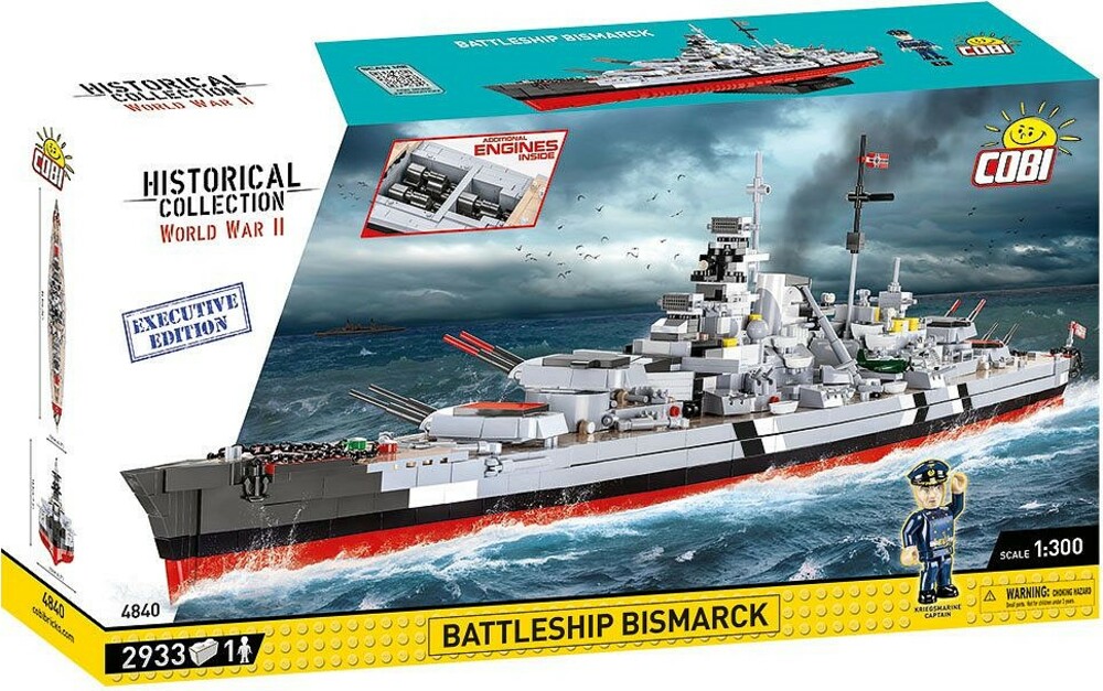 Cobi 4840 II WW Battleship Bismarck, 1:300, 2933k, 1f, EXECUTIVE EDITION
