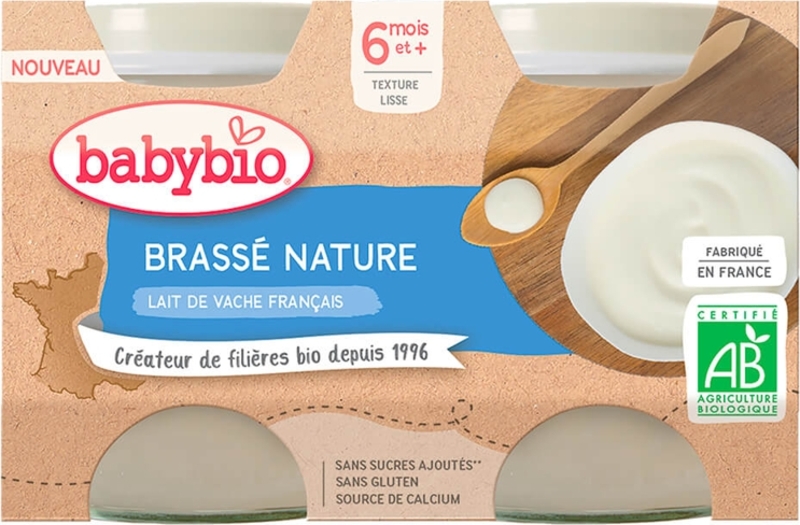 BABYBIO Brass z francouzského mléka natur 2x130 g