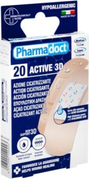 Pharmadoct Active 3D náplast s KYSELINOU HYALURONOVOU s hojivým účinkem 20ks