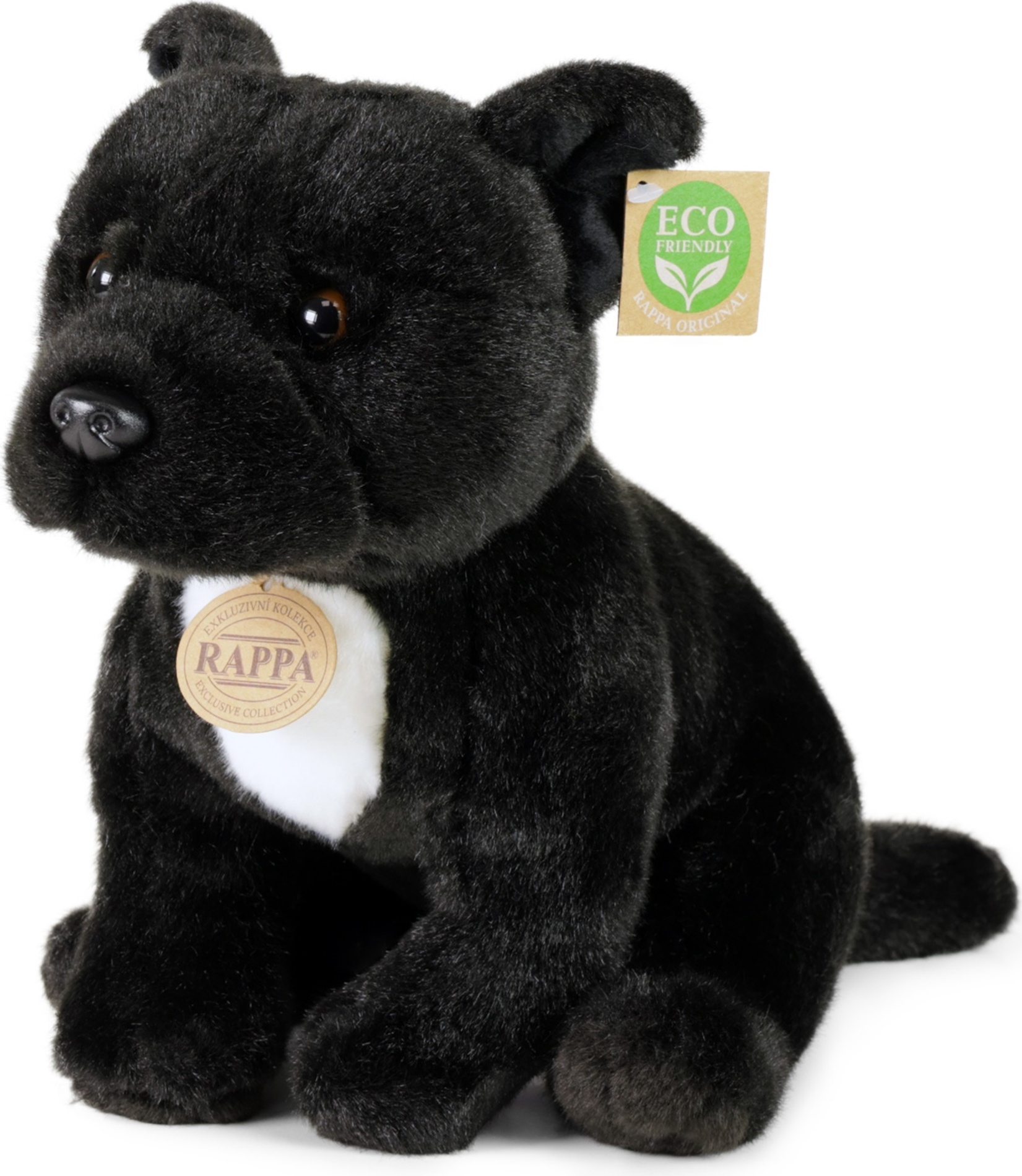 Plyšový pes stafordšírský bulteriér 30 cm čierný ECO-FRIENDLY