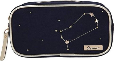 Kosmetická taška Top Model, Modrá, znamení Gemini (Blíženec) | 10861_A