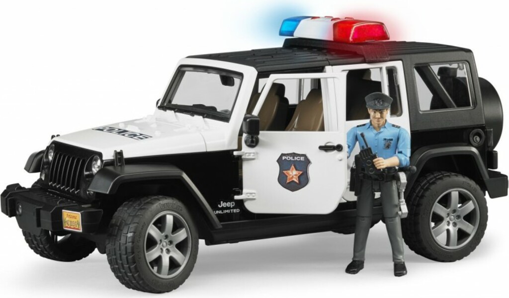 BRUDER 02526 Jeep Wrangler Policie s figurkou