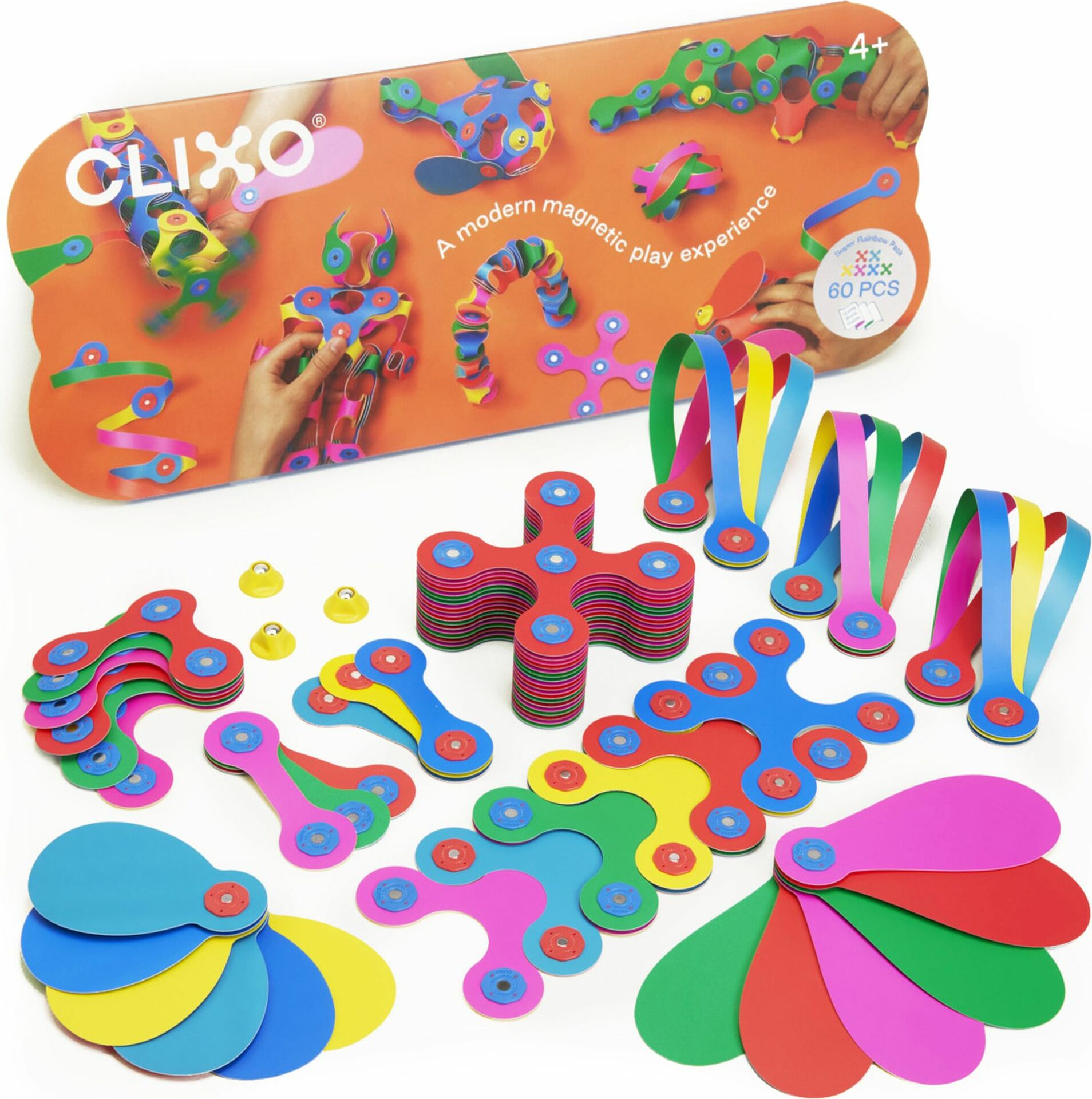 CLIXO Super Rainbow - magnetická stavebnice 60 kusů